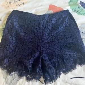 Lace high waist short with small ruffle size xs (36) navy like new